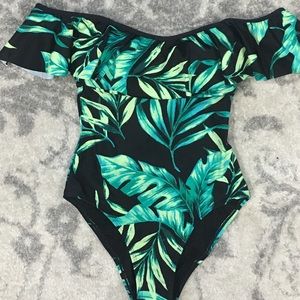 Old navy off the shoulder palm one piece